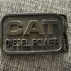 Vintage Solid Brass CAT Belt Buckle